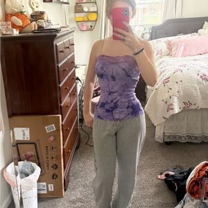 PLAYBOY Purple Tie-Dye Tube Top